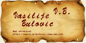 Vasilije Bulović vizit kartica